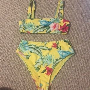 yellow floral bikini